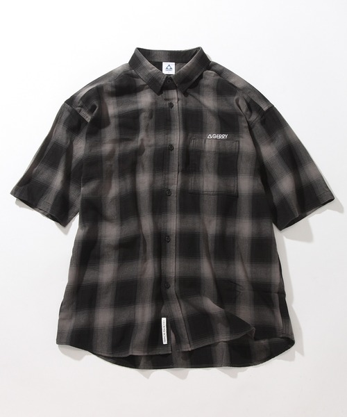 GERRY（ジェリー）の「【GERRY/ジェリー】 オンブレチェック ショートスリーブシャツ（シャツ/ブラウス・メンズ・ブラック/アイボリー/ブルー・M/L/LL）」の2枚目の写真