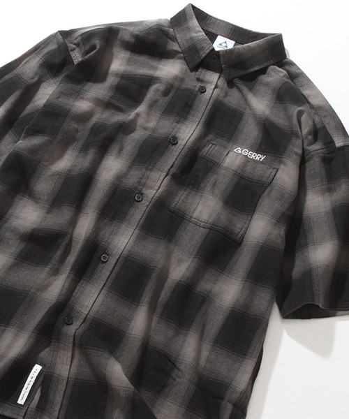 GERRY（ジェリー）の「【GERRY/ジェリー】 オンブレチェック ショートスリーブシャツ（シャツ/ブラウス・メンズ・ブラック/アイボリー/ブルー・M/L/LL）」の10枚目の写真
