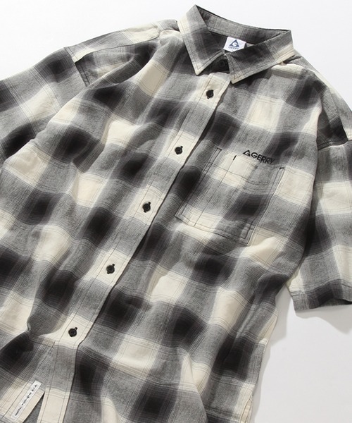 GERRY（ジェリー）の「【GERRY/ジェリー】 オンブレチェック ショートスリーブシャツ（シャツ/ブラウス・メンズ・ブラック/アイボリー/ブルー・M/L/LL）」の11枚目の写真