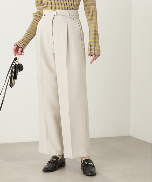 N.(N. Natural Beauty Basic)(エヌエヌナチュラルビューティーベーシック)の「【S Size Line】◆ウォッシャブルベルト付ワイドパンツ(スラックス・レディース・ブルー/グレー/ホワイト・SMALL/MEDIUM)」の6枚目の写真