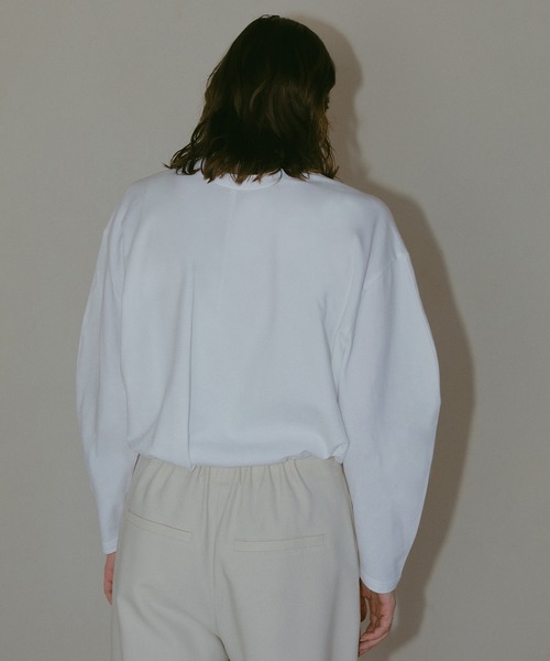 MANOF（マノフ）の「W FACE L/S TOPS（Tシャツ/カットソー・レディース・ブラック/ホワイト・FREE）」の5枚目の写真