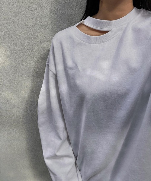 MANOF（マノフ）の「W FACE L/S TOPS（Tシャツ/カットソー・レディース・ブラック/ホワイト・FREE）」の22枚目の写真