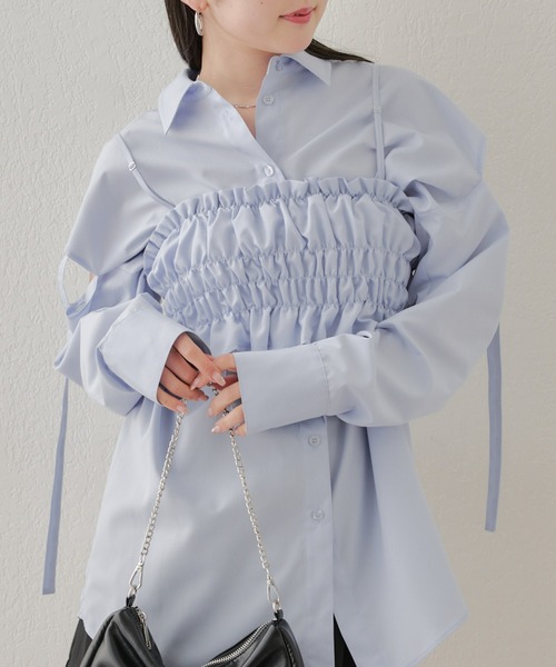 新品タグ付き♡ビスチェレイヤードブラウス LE CIEL BLEU（ルシェルブルー） ブラウス シャツ ビスチェレイヤード