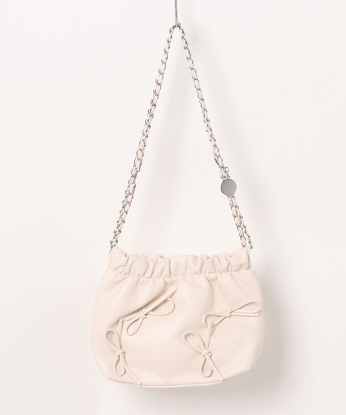 apres jour clair（アプレジュールクレア）の「【apres jour clair×ARIAZ】リボン付きチェーンバッグ（ショルダーバッグ・レディース・シルバー/アイボリー/ブラック・FREE）」の15枚目の写真