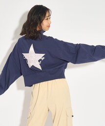 PINK-latte（ピンクラテ）の「◆ハーフZIPバックスタープルオーバー（Tシャツ/カットソー・キッズ）」