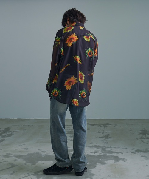 『CavariA/キャバリア』オーガンジー総柄長袖シャツ（シャツ/ブラウス）｜SILVER BULLET（シルバーバレット）