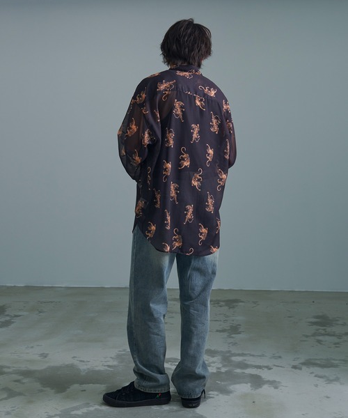 『CavariA/キャバリア』オーガンジー総柄長袖シャツ（シャツ/ブラウス）｜SILVER BULLET（シルバーバレット）