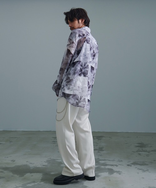 『CavariA/キャバリア』オーガンジー総柄長袖シャツ（シャツ/ブラウス）｜SILVER BULLET（シルバーバレット）