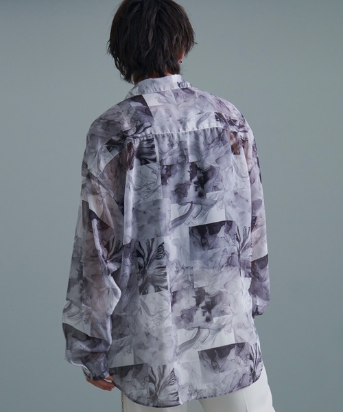 『CavariA/キャバリア』オーガンジー総柄長袖シャツ（シャツ/ブラウス）｜SILVER BULLET（シルバーバレット）
