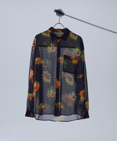 『CavariA/キャバリア』オーガンジー総柄長袖シャツ（シャツ/ブラウス）｜SILVER BULLET（シルバーバレット）