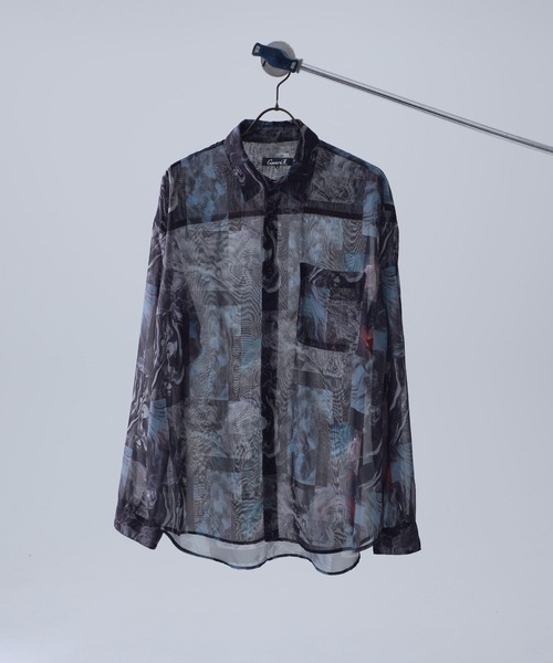 『CavariA/キャバリア』オーガンジー総柄長袖シャツ（シャツ/ブラウス）｜SILVER BULLET（シルバーバレット）