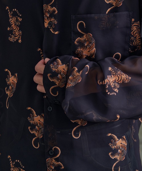 『CavariA/キャバリア』オーガンジー総柄長袖シャツ（シャツ/ブラウス）｜SILVER BULLET（シルバーバレット）