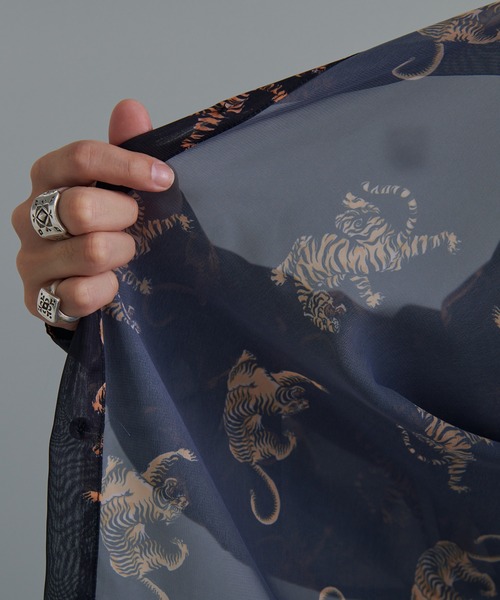 『CavariA/キャバリア』オーガンジー総柄長袖シャツ（シャツ/ブラウス）｜SILVER BULLET（シルバーバレット）