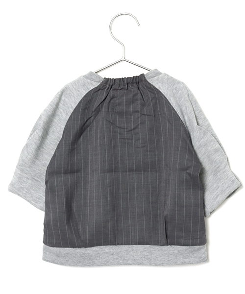 CIAOPANIC TYPY（チャオパニックティピー）の「KIDS スウェット×布帛ドッキングプルオーバー（スウェット・キッズ・グレー/ネイビー・105/95/135/115/125）」の4枚目の写真