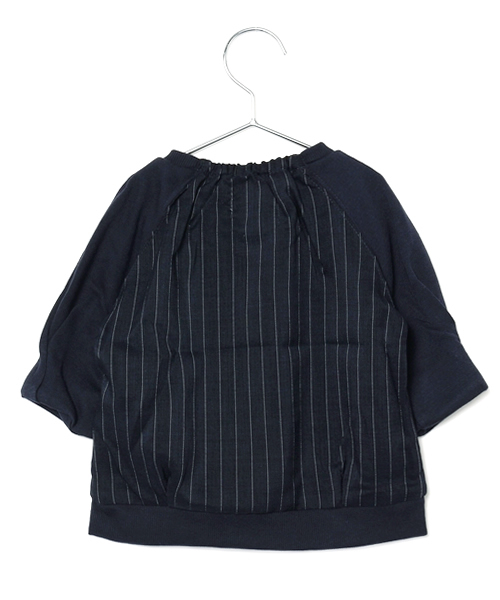 CIAOPANIC TYPY（チャオパニックティピー）の「KIDS スウェット×布帛ドッキングプルオーバー（スウェット・キッズ・グレー/ネイビー・105/95/135/115/125）」の3枚目の写真