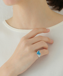 【PREEK/プリーク】rough heart turquoise ring