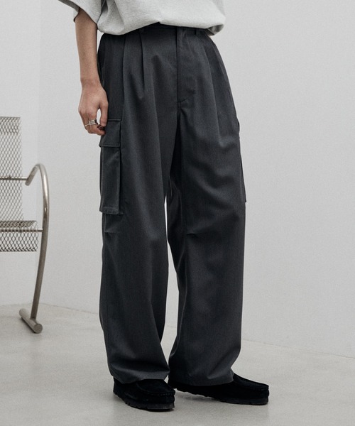 【美品】LIDNM／リドム／ワイド カーゴパンツ／M セール】UTILITY TECH CARGO（カーゴパンツ）｜WYM LIDNM