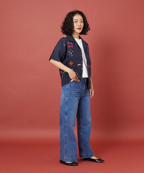 Freada（フリーダ）の「Freada/フリーダ インドパッチワーク刺繍シャツ