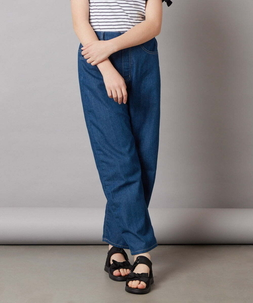 a.v.v（アーヴェヴェ）の「[140-150]エッグパンツ（デニムパンツ・キッズ・ブルー/アイボリー・140/150）」の4枚目の写真