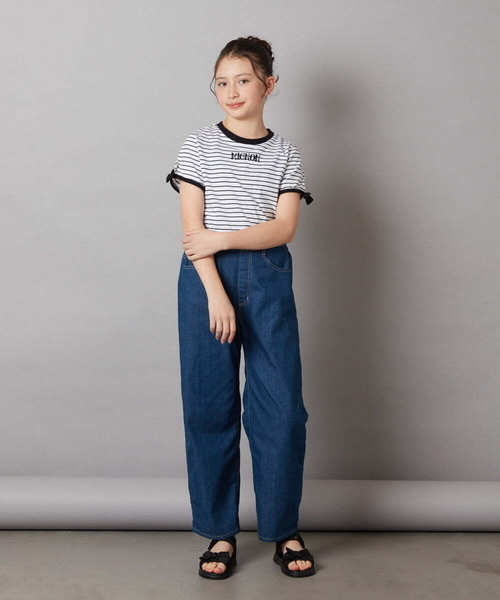 a.v.v（アーヴェヴェ）の「[140-150]エッグパンツ（デニムパンツ・キッズ・ブルー/アイボリー・140/150）」の10枚目の写真