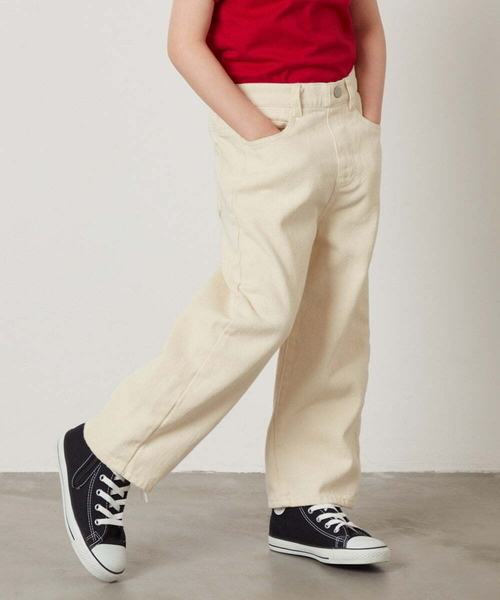 a.v.v（アーヴェヴェ）の「[140-150]エッグパンツ（デニムパンツ・キッズ・ブルー/アイボリー・140/150）」の18枚目の写真