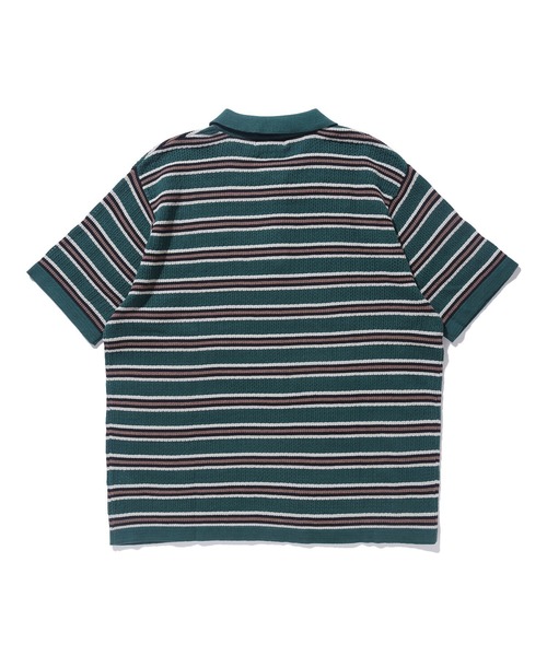 STRIPED MESH KNIT POLO SHIRT（ポロシャツ）｜XLARGE