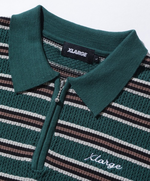 STRIPED MESH KNIT POLO SHIRT（ポロシャツ）｜XLARGE