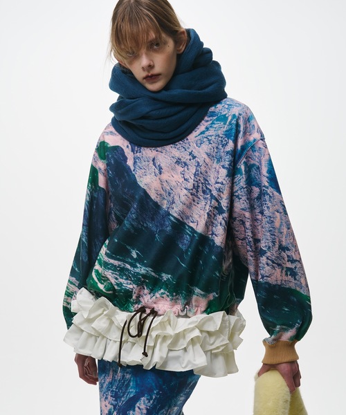 NON TOKYO(ノントーキョー)の「PRINT FLEECE PULLOVER TOP(Tシャツ/カットソー・レディース・カラフル/チェック/ブルー系・FREE)」の2枚目の写真