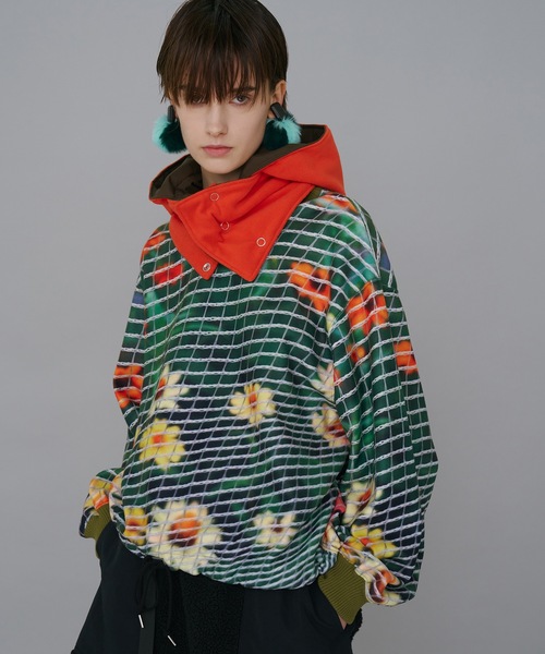 NON TOKYO(ノントーキョー)の「PRINT FLEECE PULLOVER TOP(Tシャツ/カットソー・レディース・カラフル/チェック/ブルー系・FREE)」の1枚目の写真
