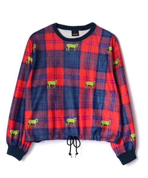 NON TOKYO(ノントーキョー)の「PRINT FLEECE PULLOVER TOP(Tシャツ/カットソー・レディース・カラフル/チェック/ブルー系・FREE)」の7枚目の写真
