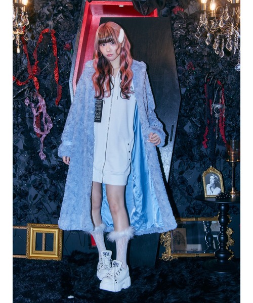 Ank Rouge（アンクルージュ）の「Bemqin エコファーチェスターコート（チェスターコート・レディース・ベージュ/アイボリー/ブルー/ブラック・MEDIUM）」の4枚目の写真