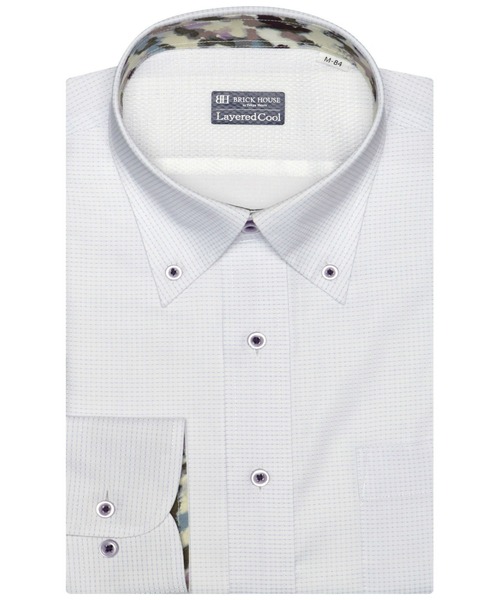 【セール】インナー付き 形態安定ノーアイロン ボタンダウン 長袖ビジネスワイシャツ（ビジネスシャツ）｜TOKYO SHIRTS（トウキョウシャツ）