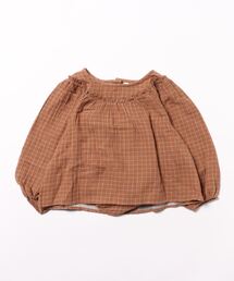 Quincy Mae（クインシーメイ）の「【Bs】【it】【Quincy Mae】BALLOON SLEEVE BLOUSE&BLOOMER SET || CINNAMON GRID（その他ベビー用品・キッズ）」