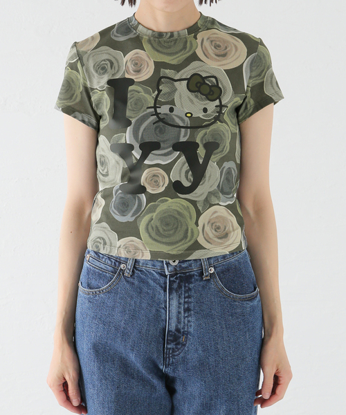 OPEN Yy(オープンワイワイ)の「【OPEN YY×Hello Kitty】YY BABY TEE:Tシャツ(Tシャツ/カットソー・レディース・カーキ・1)」の3枚目の写真