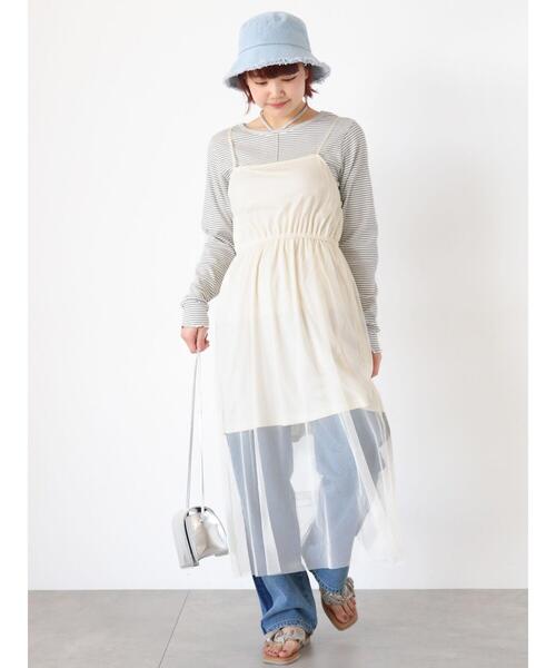 ehka sopo(エヘカソポ)の「◎チュールキャミワンピース(ワンピース・レディース・ブラック/グレー/キナリ・F)」の8枚目の写真