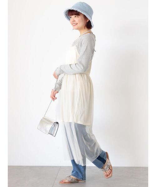 ehka sopo(エヘカソポ)の「◎チュールキャミワンピース(ワンピース・レディース・ブラック/グレー/キナリ・F)」の9枚目の写真