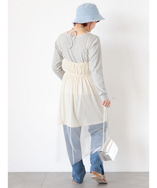 ehka sopo(エヘカソポ)の「◎チュールキャミワンピース(ワンピース・レディース・ブラック/グレー/キナリ・F)」の10枚目の写真