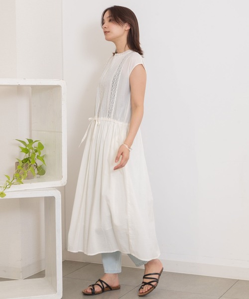 POU DOU DOU（プードゥドゥ）の「ピンタックレースノースリーブワンピース（ワンピース・レディース・ブラック/ライトブルー/オフホワイト・3）」の15枚目の写真