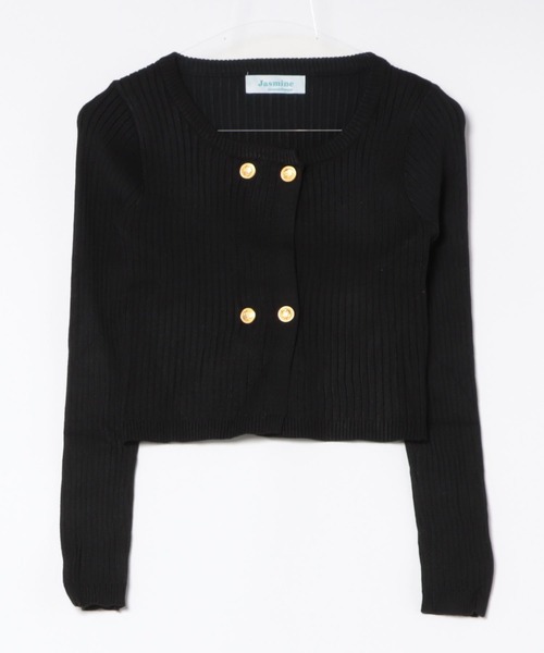 Jasmine Grandiflorum（ジャスミングランディフローラム）の「【Jasmine】ダブルブレストニットカーディガン（カーディガン/ボレロ・レディース・ホワイト/ピンク/ブラック/チョコ・FREE）」の7枚目の写真
