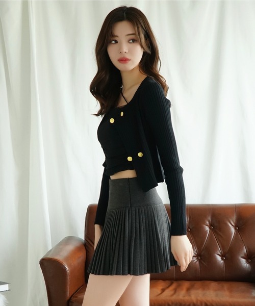 Jasmine Grandiflorum（ジャスミングランディフローラム）の「【Jasmine】ダブルブレストニットカーディガン（カーディガン/ボレロ・レディース・ホワイト/ピンク/ブラック/チョコ・FREE）」の18枚目の写真