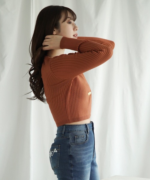 Jasmine Grandiflorum（ジャスミングランディフローラム）の「【Jasmine】ダブルブレストニットカーディガン（カーディガン/ボレロ・レディース・ホワイト/ピンク/ブラック/チョコ・FREE）」の22枚目の写真