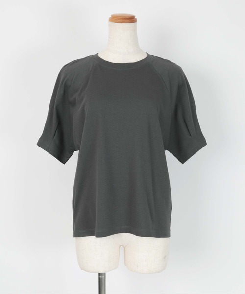 UR'S(ユアーズ)の「汗染み防止タックボリュームスリーブTシャツ(Tシャツ/カットソー・レディース・ブラック/ホワイト/ブルーグレー/チャコール・M/L/S)」の12枚目の写真