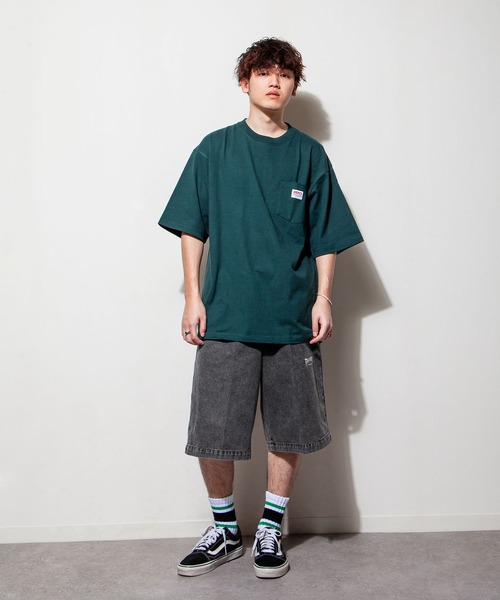 THRASHER（スラッシャー）の「【THRASHER】 カツラギデニム イージー ワイド ハーフパンツ（デニムパンツ・メンズ・ベージュ/ブラック系/オフホワイト/ブラック・LARGE/MEDIUM/X-LARGE）」の7枚目の写真