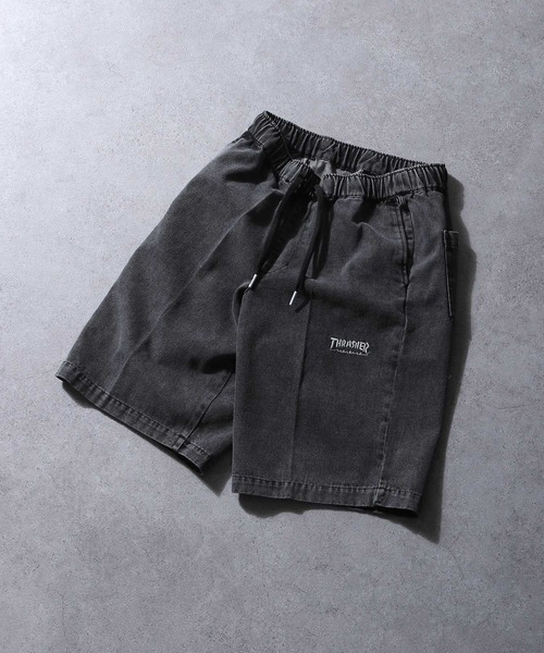 THRASHER（スラッシャー）の「【THRASHER】 カツラギデニム イージー ワイド ハーフパンツ（デニムパンツ・メンズ・ベージュ/ブラック系/オフホワイト/ブラック・LARGE/MEDIUM/X-LARGE）」の10枚目の写真