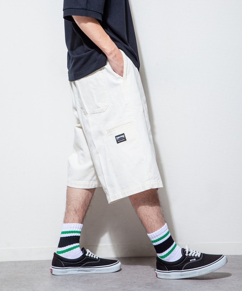 THRASHER（スラッシャー）の「【THRASHER】 カツラギデニム イージー ワイド ハーフパンツ（デニムパンツ・メンズ・ベージュ/ブラック系/オフホワイト/ブラック・LARGE/MEDIUM/X-LARGE）」の19枚目の写真