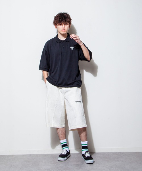 THRASHER（スラッシャー）の「【THRASHER】 カツラギデニム イージー ワイド ハーフパンツ（デニムパンツ・メンズ・ベージュ/ブラック系/オフホワイト/ブラック・LARGE/MEDIUM/X-LARGE）」の18枚目の写真