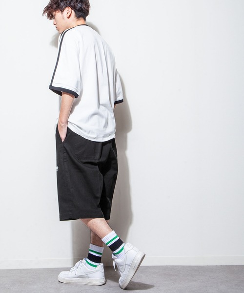 THRASHER（スラッシャー）の「【THRASHER】 カツラギデニム イージー ワイド ハーフパンツ（デニムパンツ・メンズ・ベージュ/ブラック系/オフホワイト/ブラック・LARGE/MEDIUM/X-LARGE）」の6枚目の写真