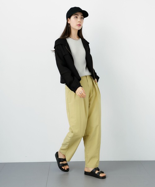 saloon(サルーン)の「SALOON(サルーン)/ シアーフードブルゾン【洗濯機洗い可】(ブルゾン・レディース・ミント/ブラック/ライトベージュ・FREE)」の5枚目の写真