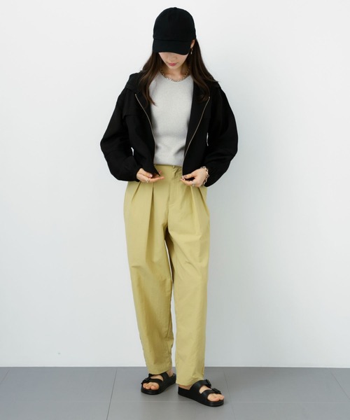 saloon(サルーン)の「SALOON(サルーン)/ シアーフードブルゾン【洗濯機洗い可】(ブルゾン・レディース・ミント/ブラック/ライトベージュ・FREE)」の6枚目の写真