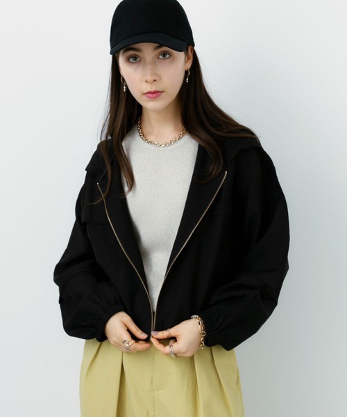 saloon(サルーン)の「SALOON(サルーン)/ シアーフードブルゾン【洗濯機洗い可】(ブルゾン・レディース・ミント/ブラック/ライトベージュ・FREE)」の9枚目の写真